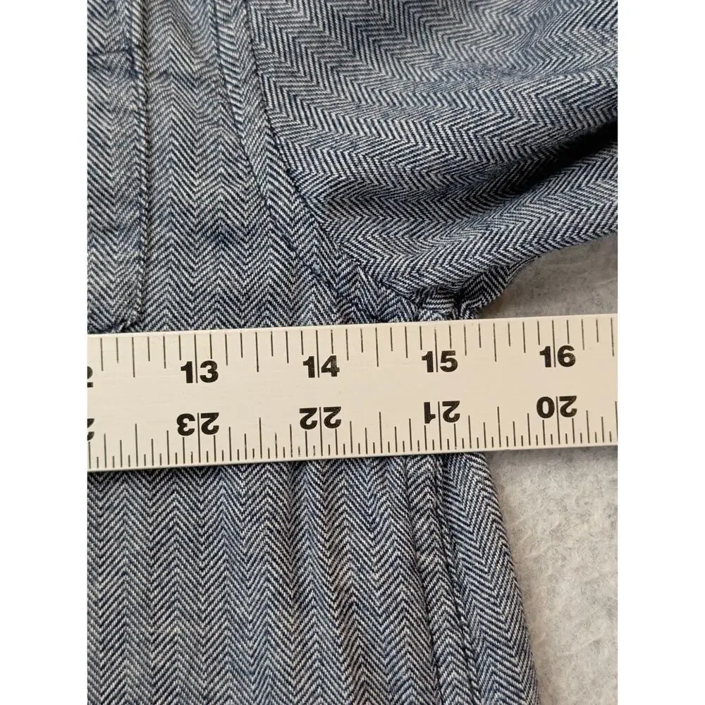 Gymboree Boys Button Up Shirt Herringbone Blue White SZ Small 5/6 100% Cotton